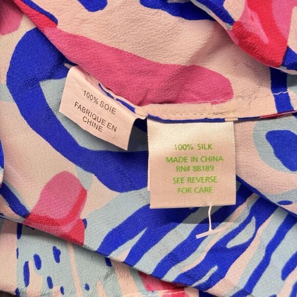 Lilly Pulitzer Sz XS 100% Silk Elsa Top Resort She Shells Top Starfish Blouse - Picture 10 of 14
